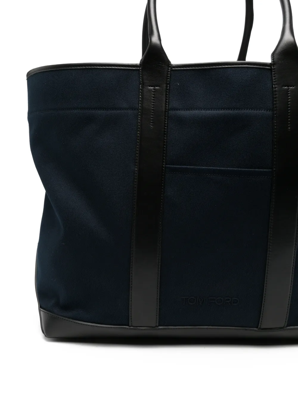 TOM FORD Canvas shopper met leren afwerking Blauw