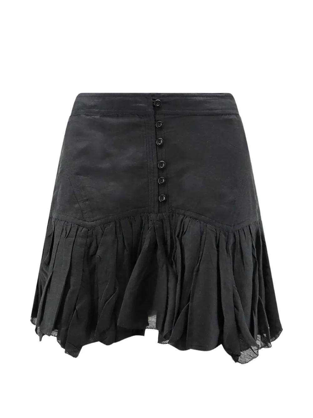 MARANT ÉTOILE Daneen button-down ruffled mini skirt - Nero