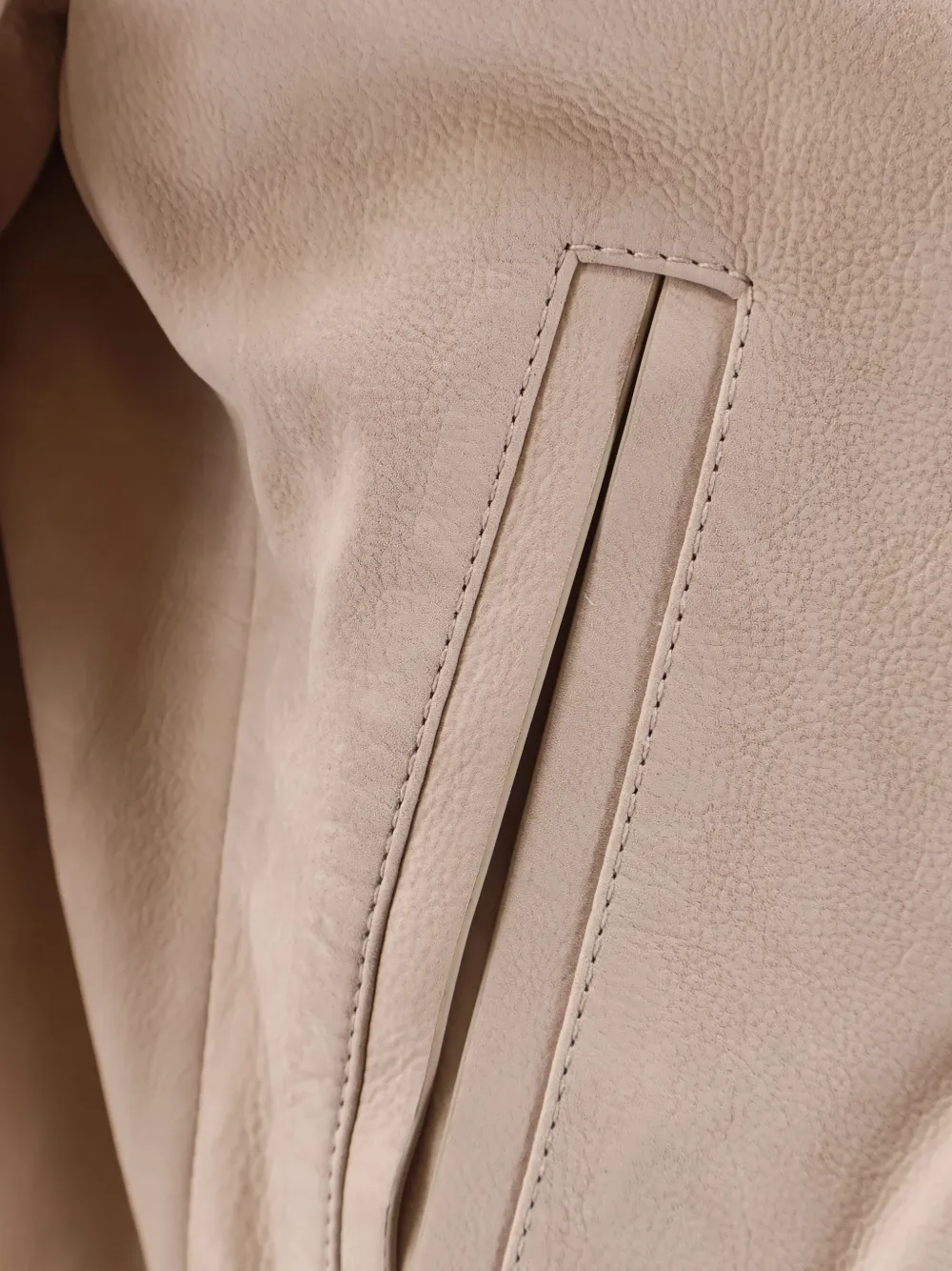 BOSS Leren bomberjack Beige
