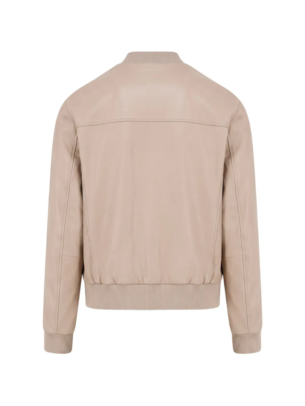 BOSS Leren bomberjack Beige