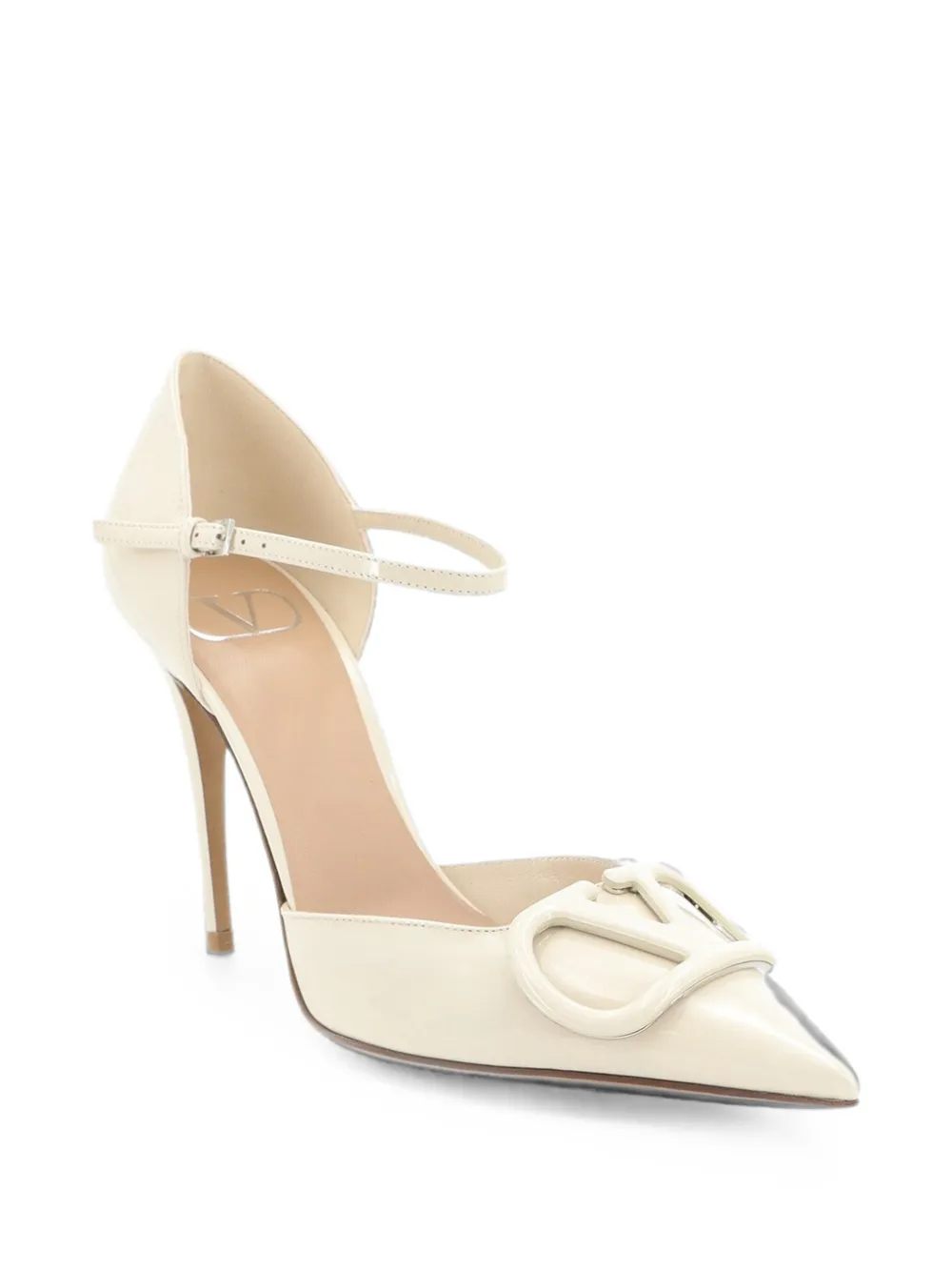 Valentino Garavani VLogo Signature pumps met bandje Beige