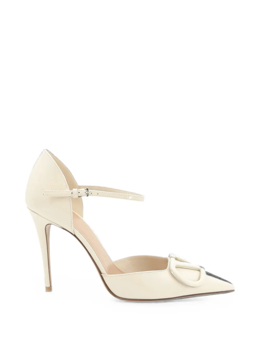 Valentino Garavani VLogo Signature pumps met bandje Beige