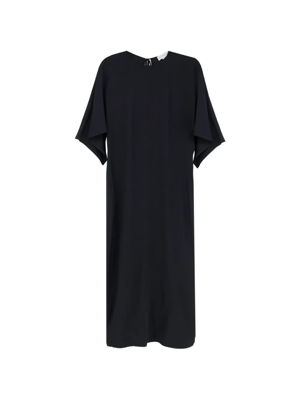 Stella McCartney asymmetrical-sleeve back-slit midi dress - Nero