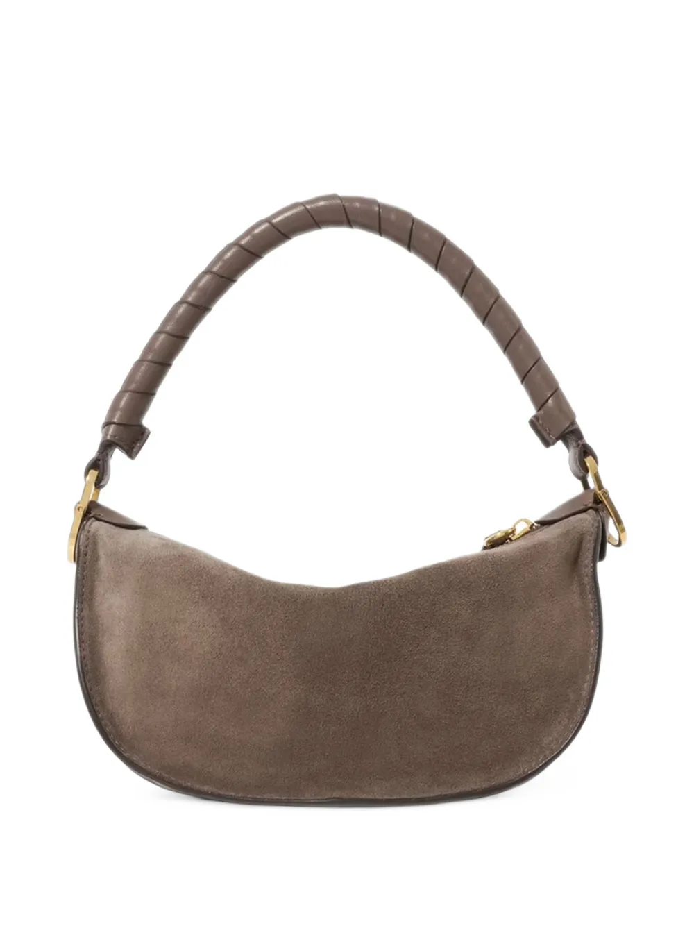 Chloé mini Marcie shoulder bag in suede leather Grijs
