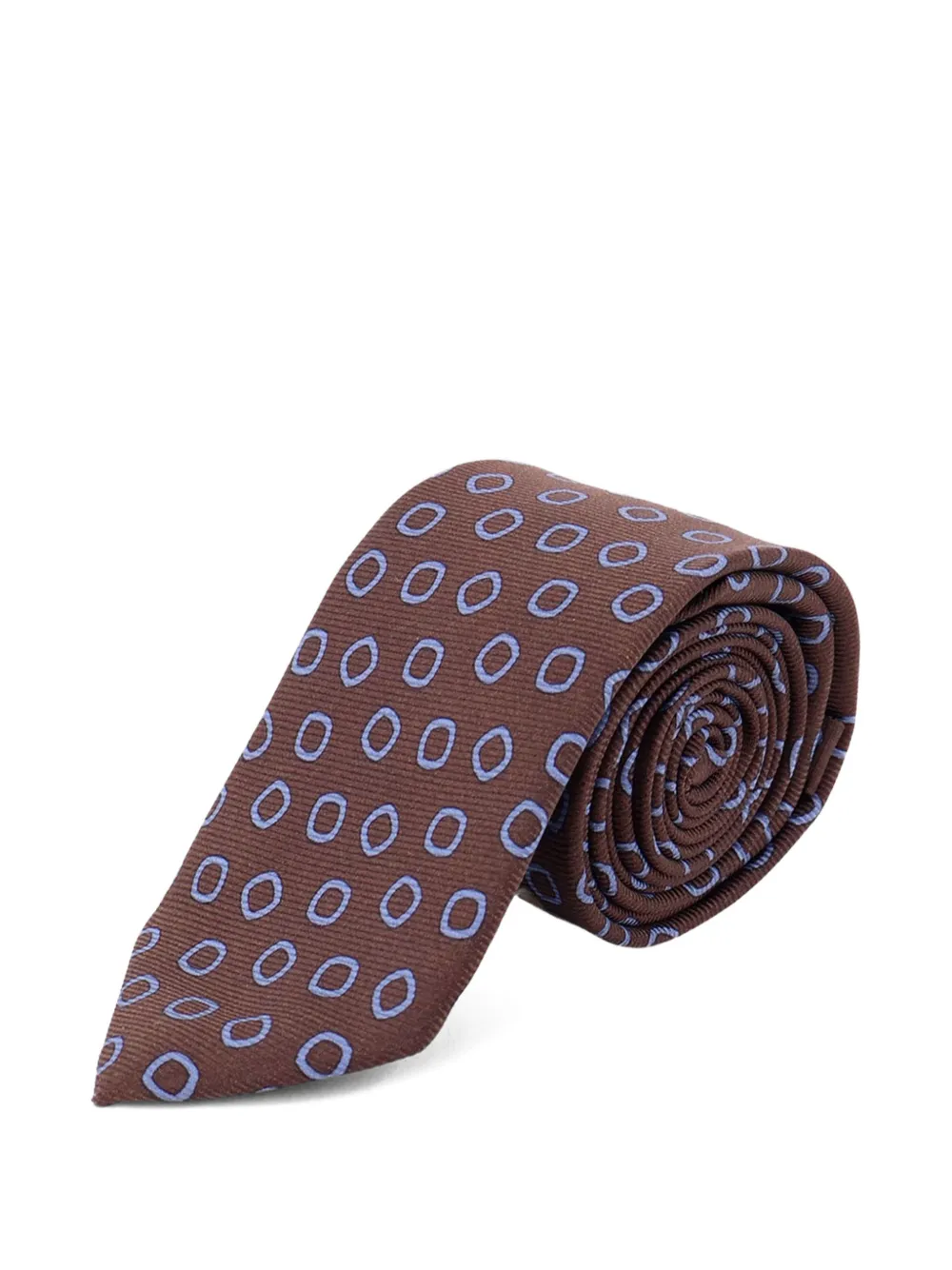 Kiton Stropdas met geometrische print Bruin