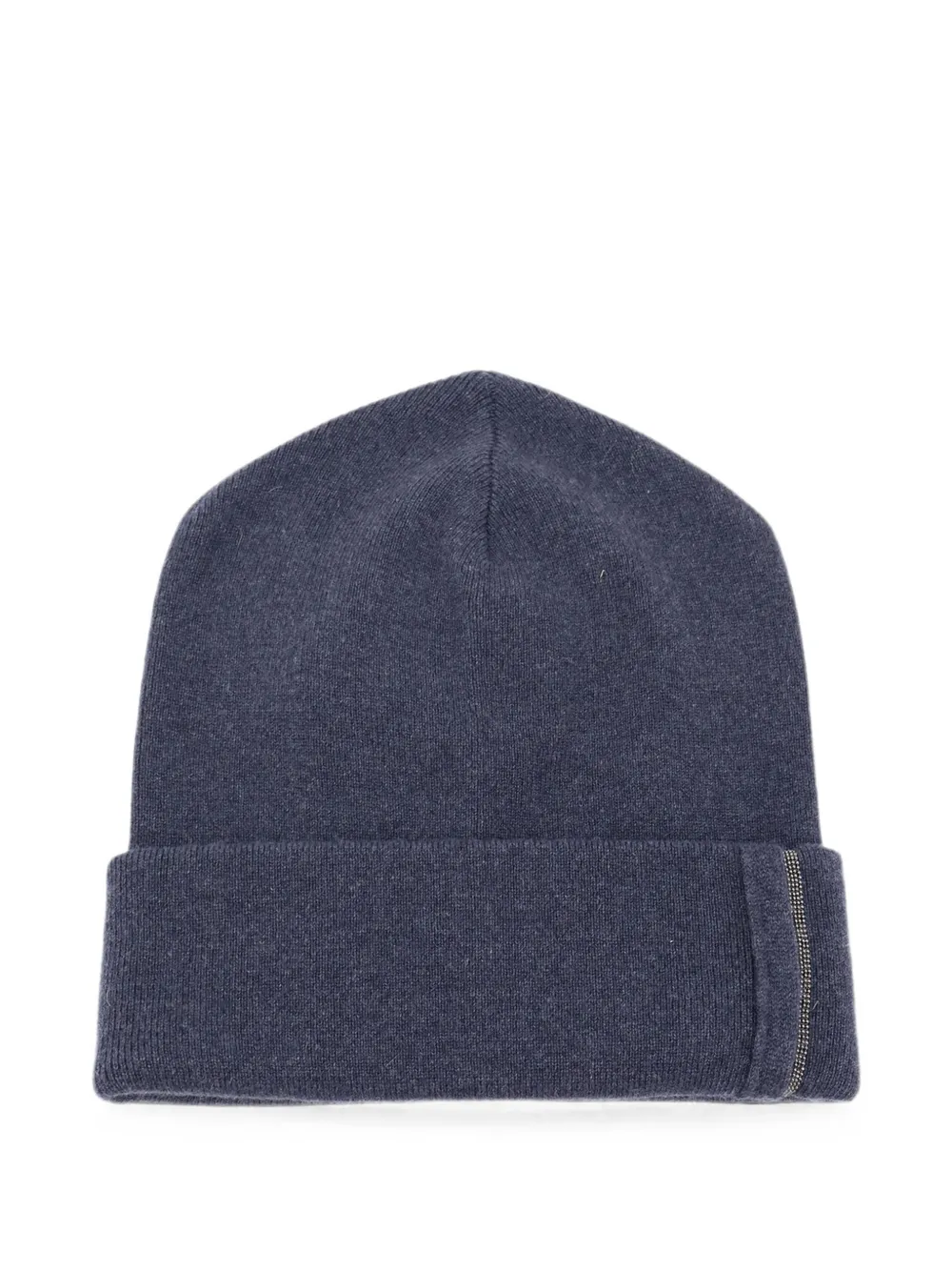 Brunello Cucinelli monili-chain turn-up brim beanie hat - Blu