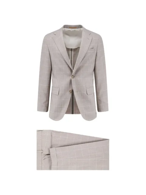 BOSS two-piece slim-fit suit in checked Italian wool