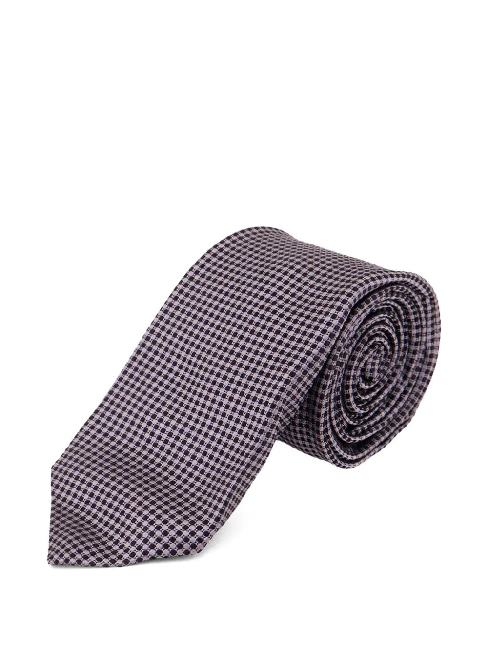 Kiton Geruite stropdas Paars
