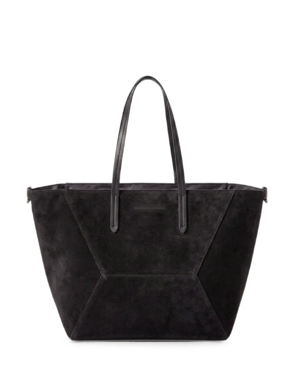 Brunello Cucinelli suede panelled tote bag - Black