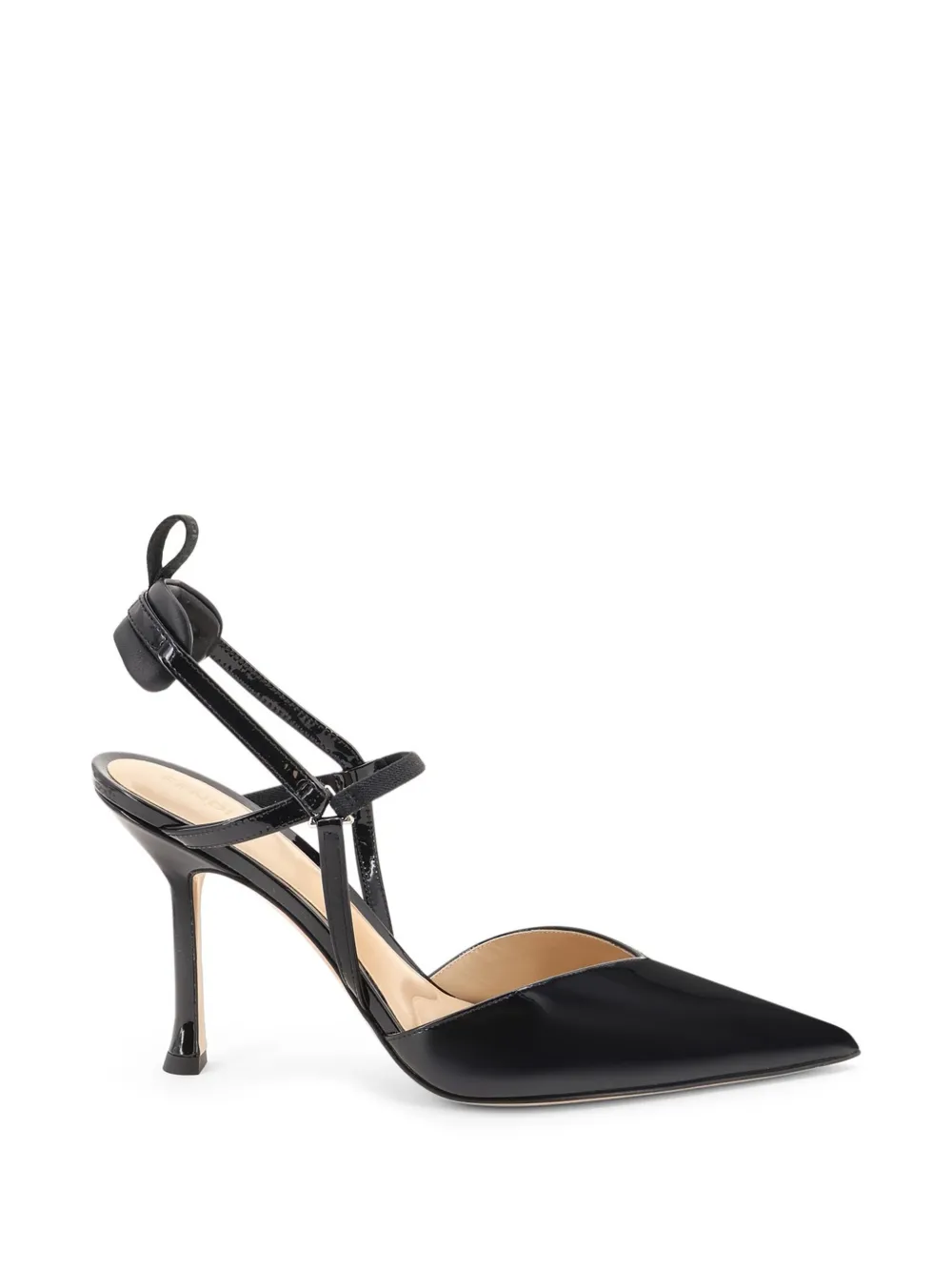FENDI Very Colibrì black patent leather high-heeled slingbacks pumps Zwart