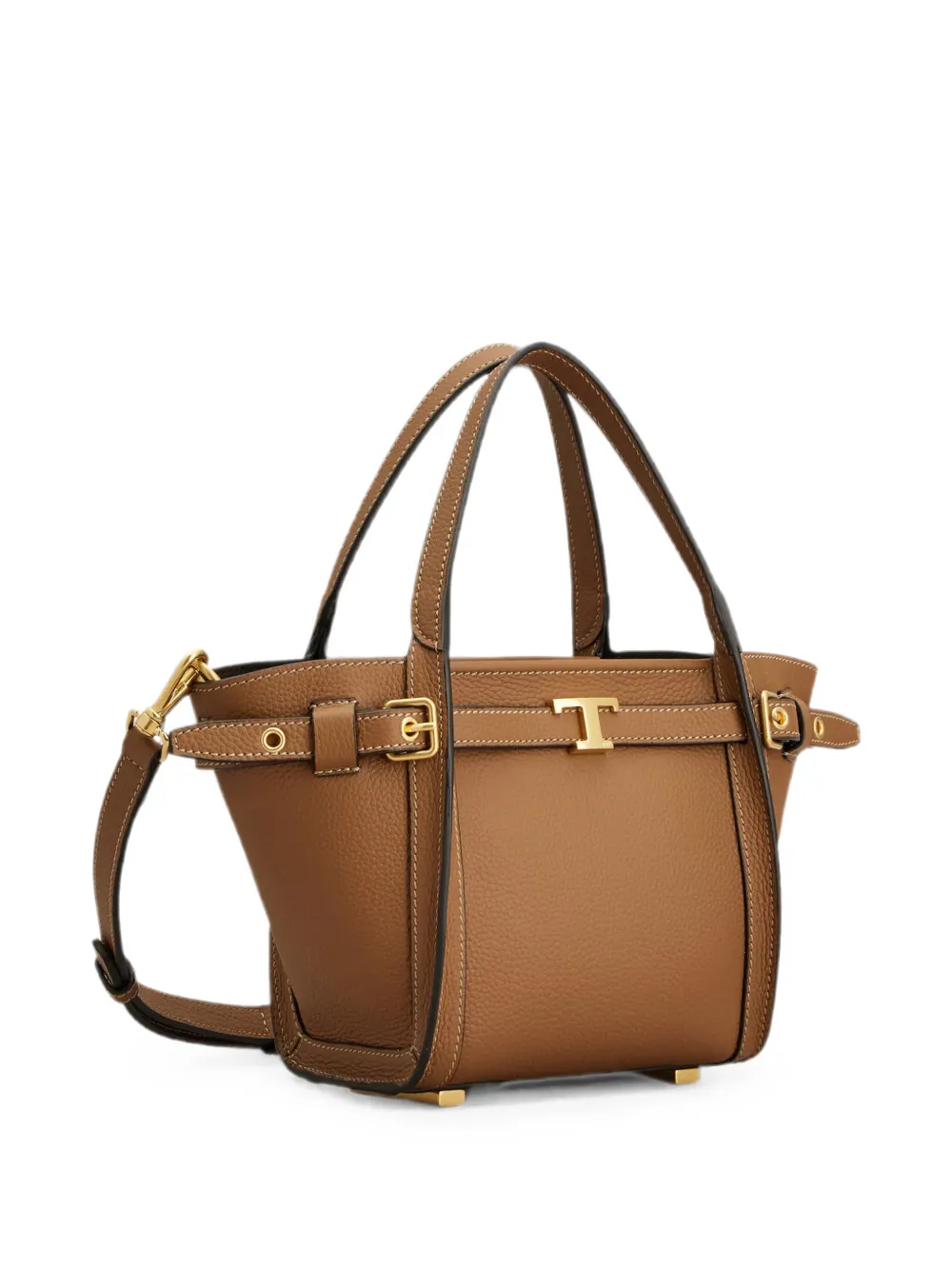 Tod's T Timeless leren schoudertas met gesp Beige
