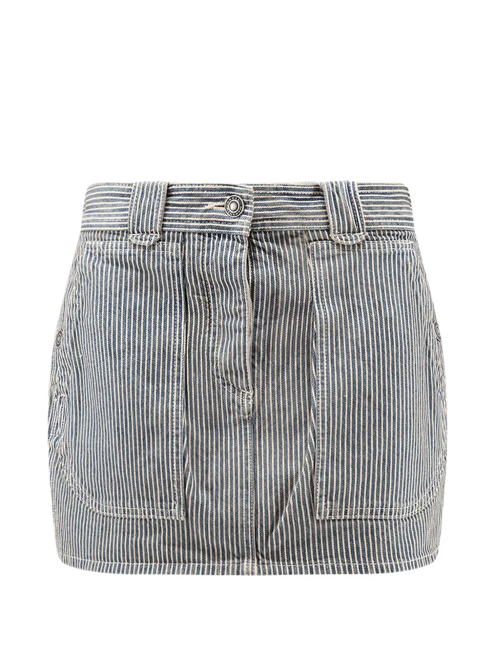 MARANT ÉTOILE striped denim mini skirt - Blu