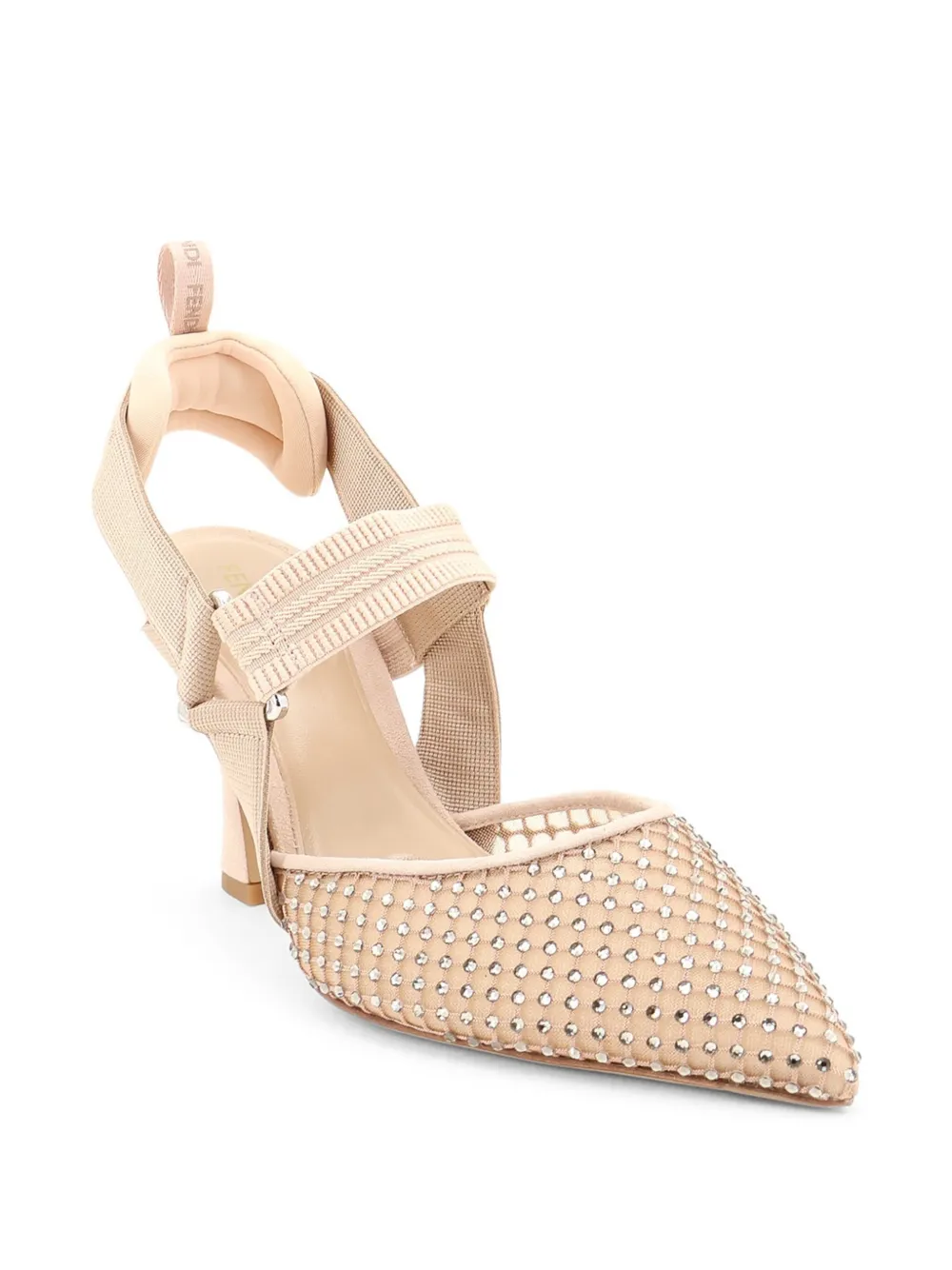 FENDI Colibrì mesh en suède slingback pumps met hoge hak Roze