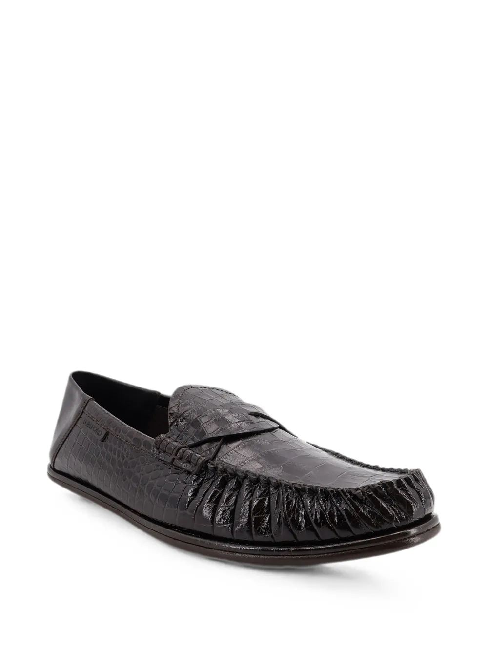 TOM FORD crocodile-effect penny loafers Bruin
