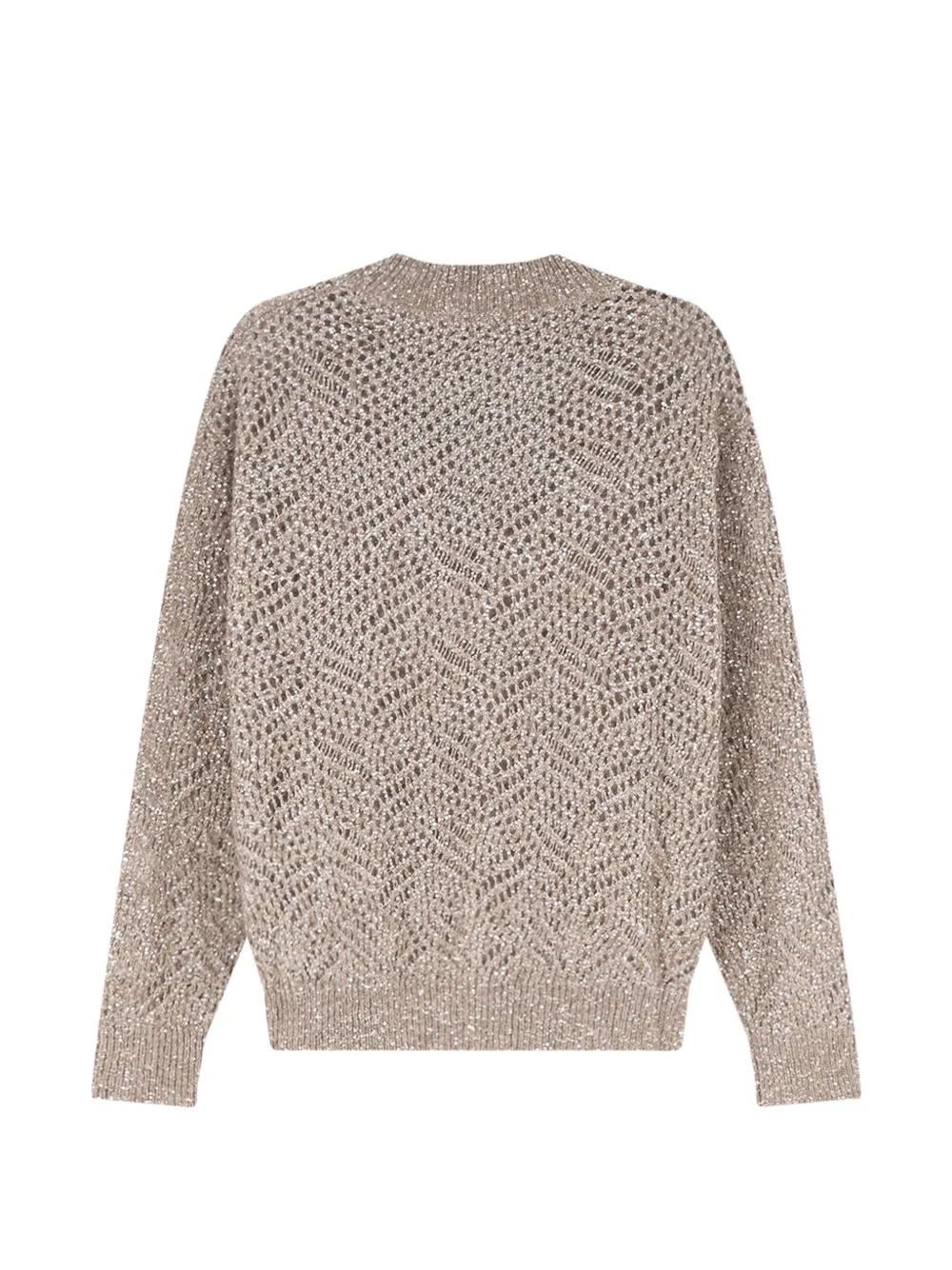 Brunello Cucinelli Opengebreide trui verfraaid met pailletten Beige