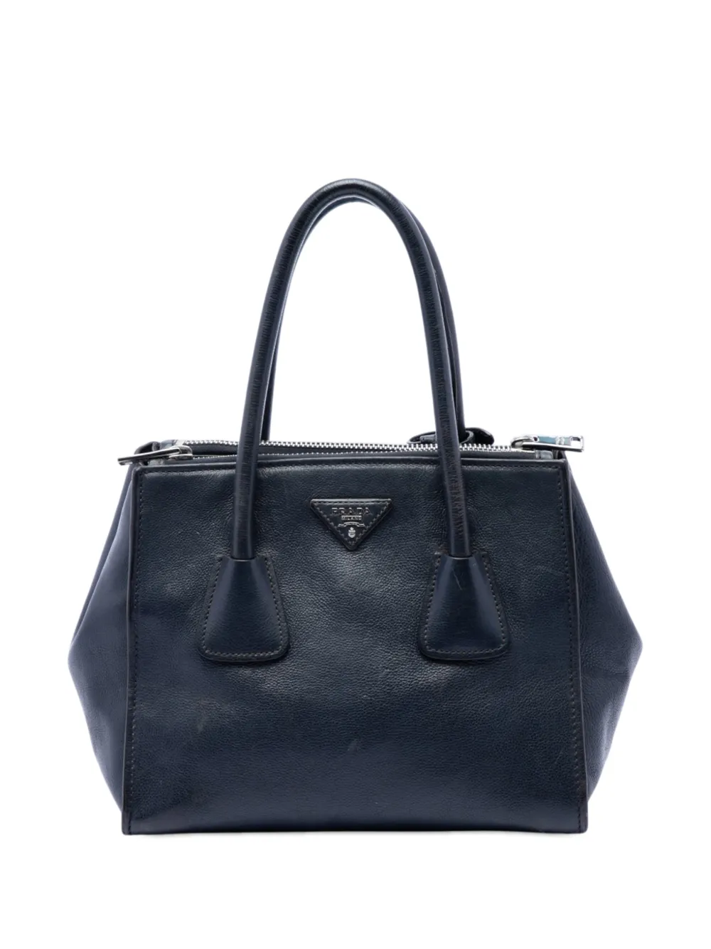 Prada Pre-Owned 2013-2026 Glace Calf Twin Pocket Double Handle satchel - Blu