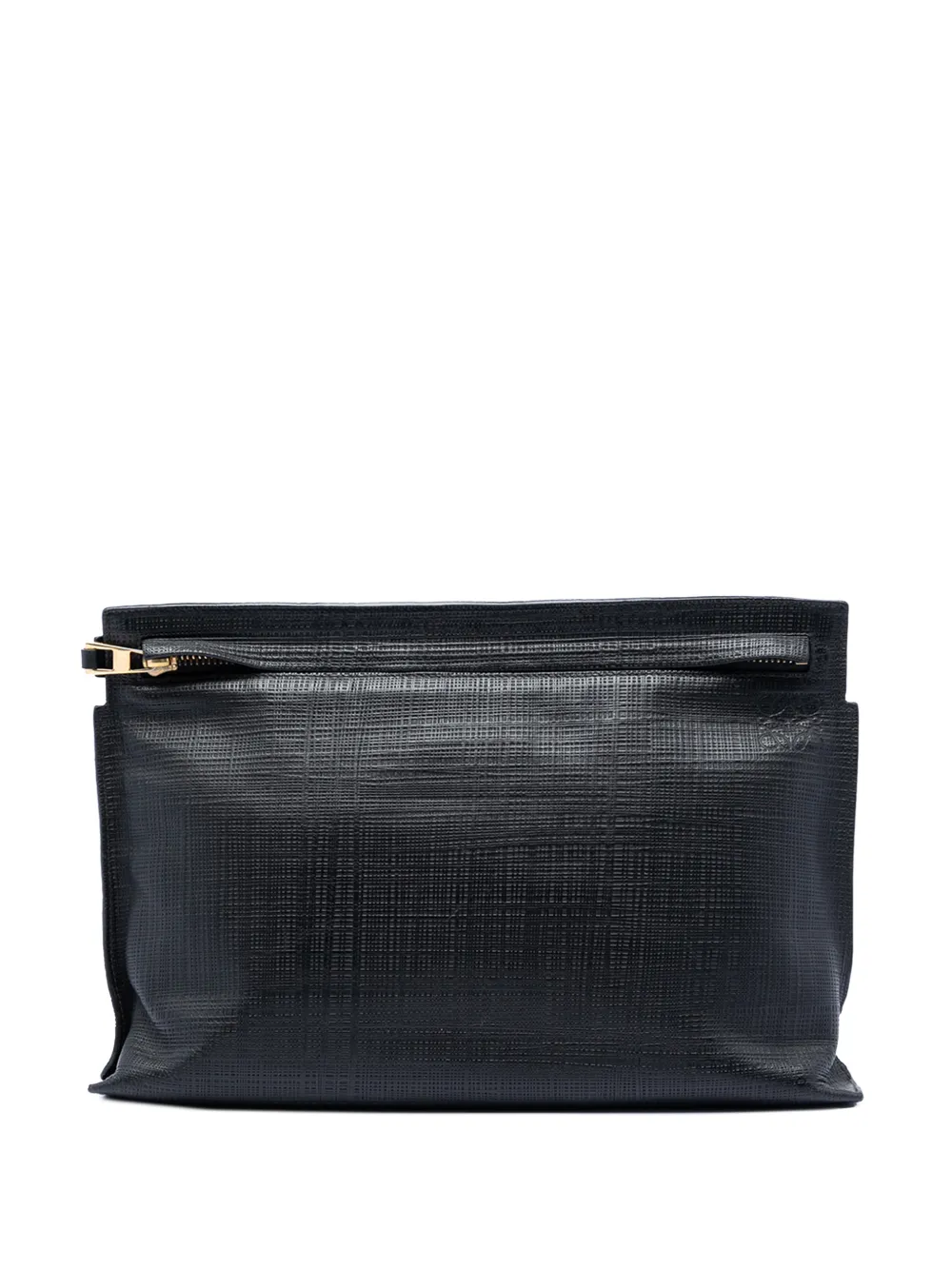 Loewe Pre-Owned 2015-2020 Leather Anagram T clutch bag - Black