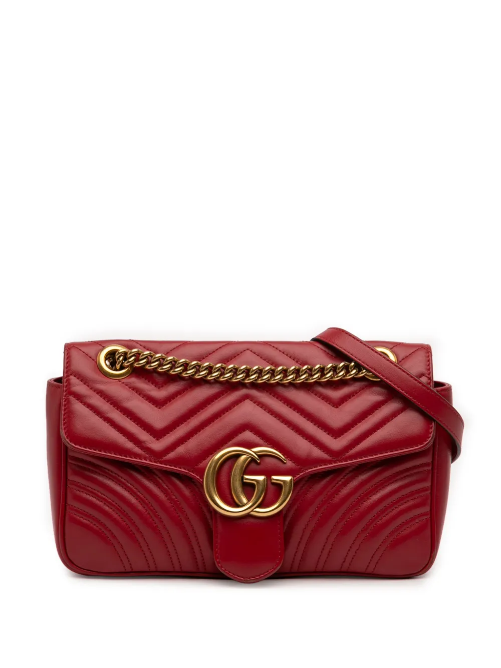 Gucci Pre-Owned 2016-2026 Medium GG Marmont Matelasse Leather shoulder bag - Red