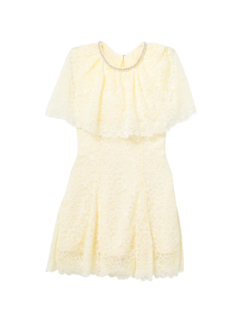 Self-Portrait crystal-embellished lace mini dress - Gelb
