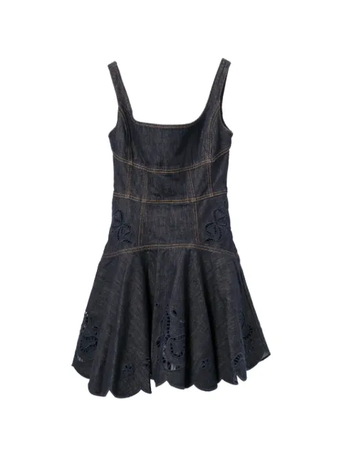 Self-Portrait broderie-anglaise panelled mini dress