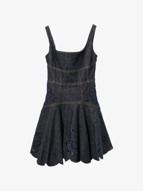 Self-Portrait broderie-anglaise panelled mini dress
