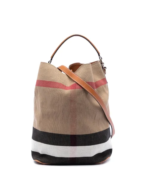 Burberry Pre-Owned 2000-2017 Medium Mega Check Canvas Ashby Bucket Bag satchel
