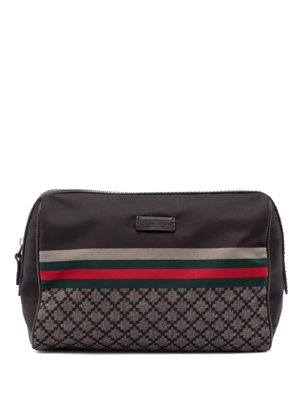 Gucci Pre-Owned 2016-2026 Diamante Nylon Web pouch - Marrone