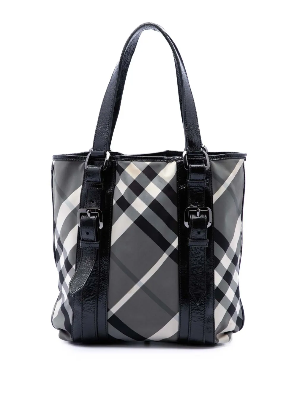 Burberry Pre-Owned 2000-2017 Small Beat Check Nylon Victoria tote bag - Grigio