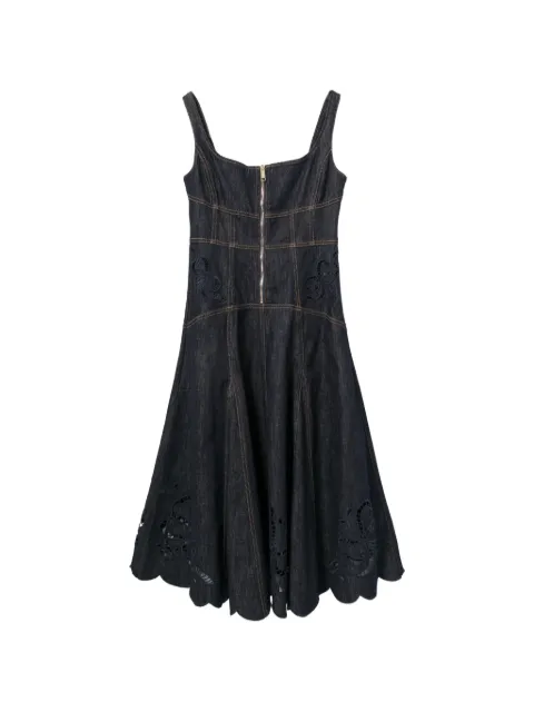 Self-Portrait cut-out flared-hem midi dress