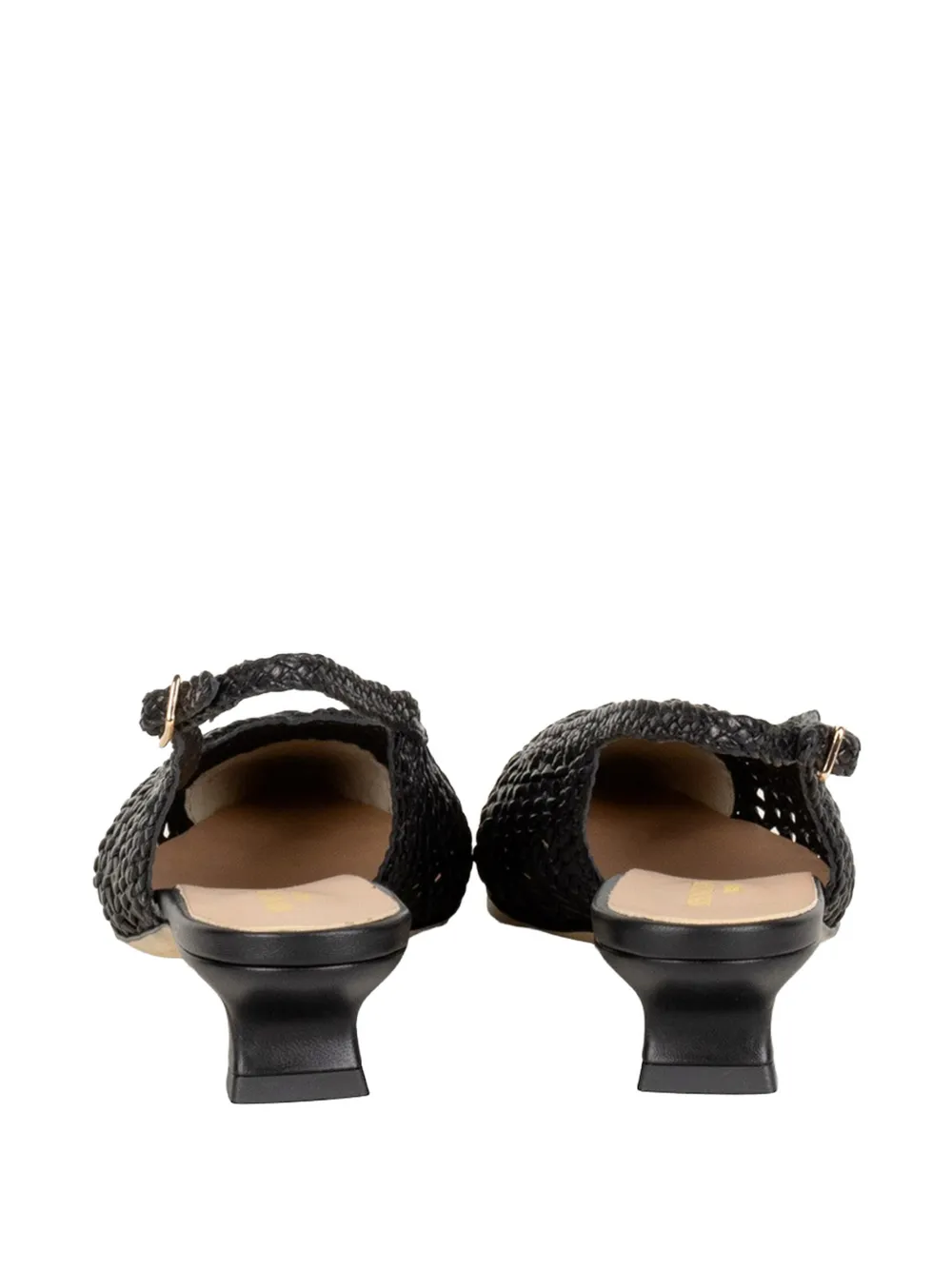 Status Woven Slingback Mules In Black