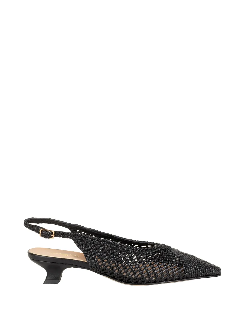 Status Woven Slingback Mules In Black