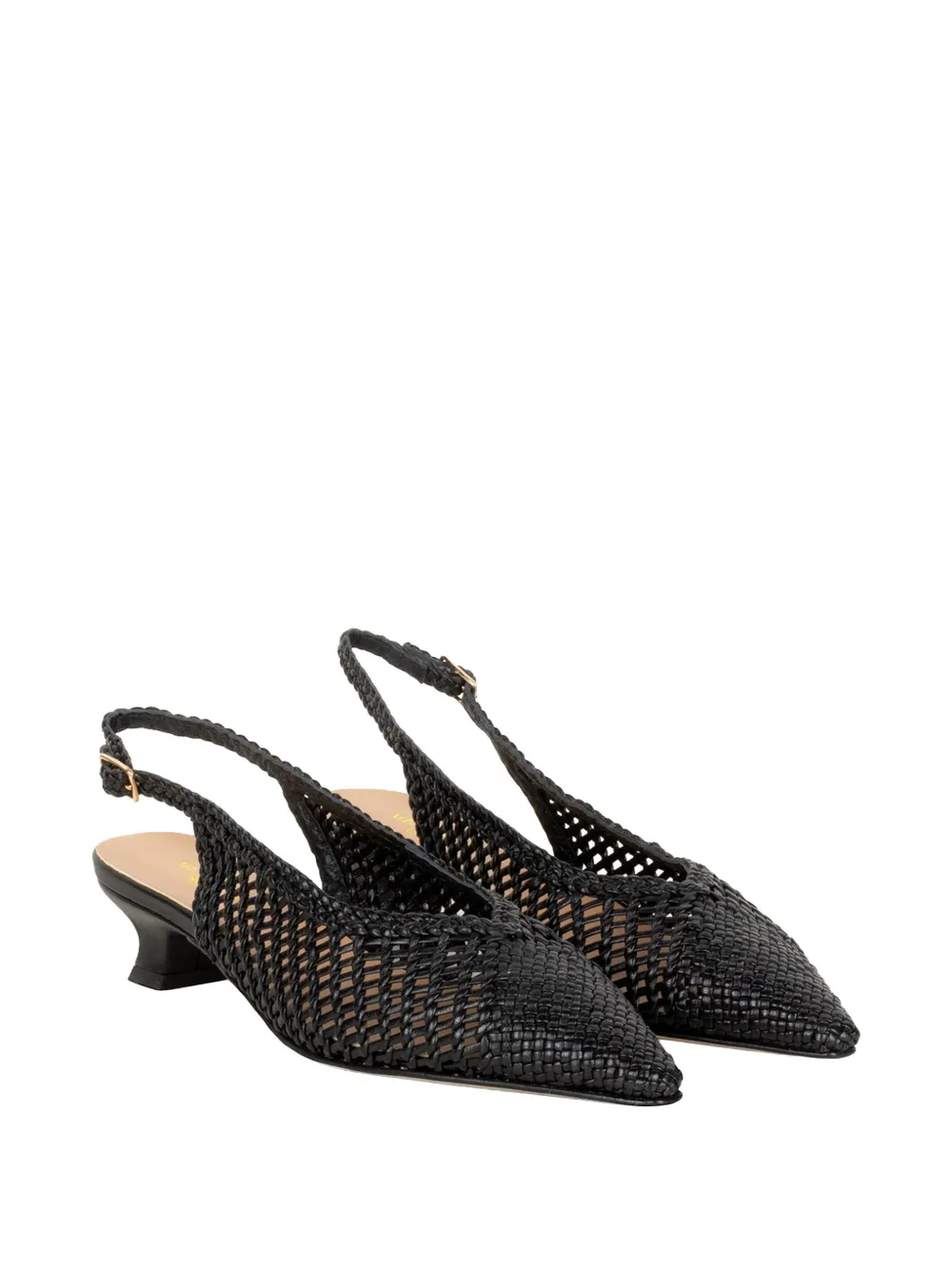 Status Woven Slingback Mules In Black