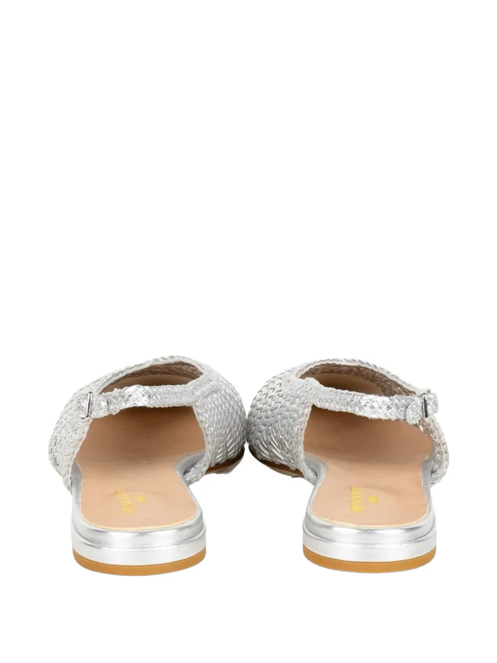  Status Intreccio Slingback Mules - Argent 