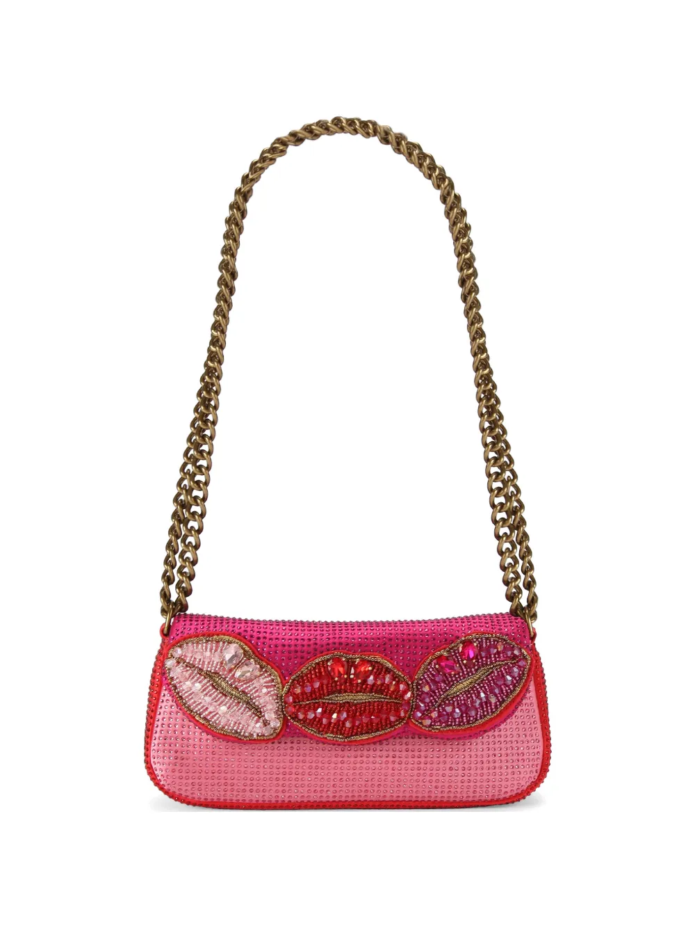 Kurt Geiger London Pickle crystal-embellished shoulder bag - Rosa