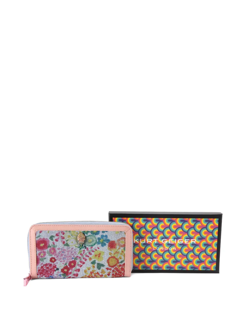 Kurt Geiger London Shoreditch portemonnee met bloemenprint Blauw