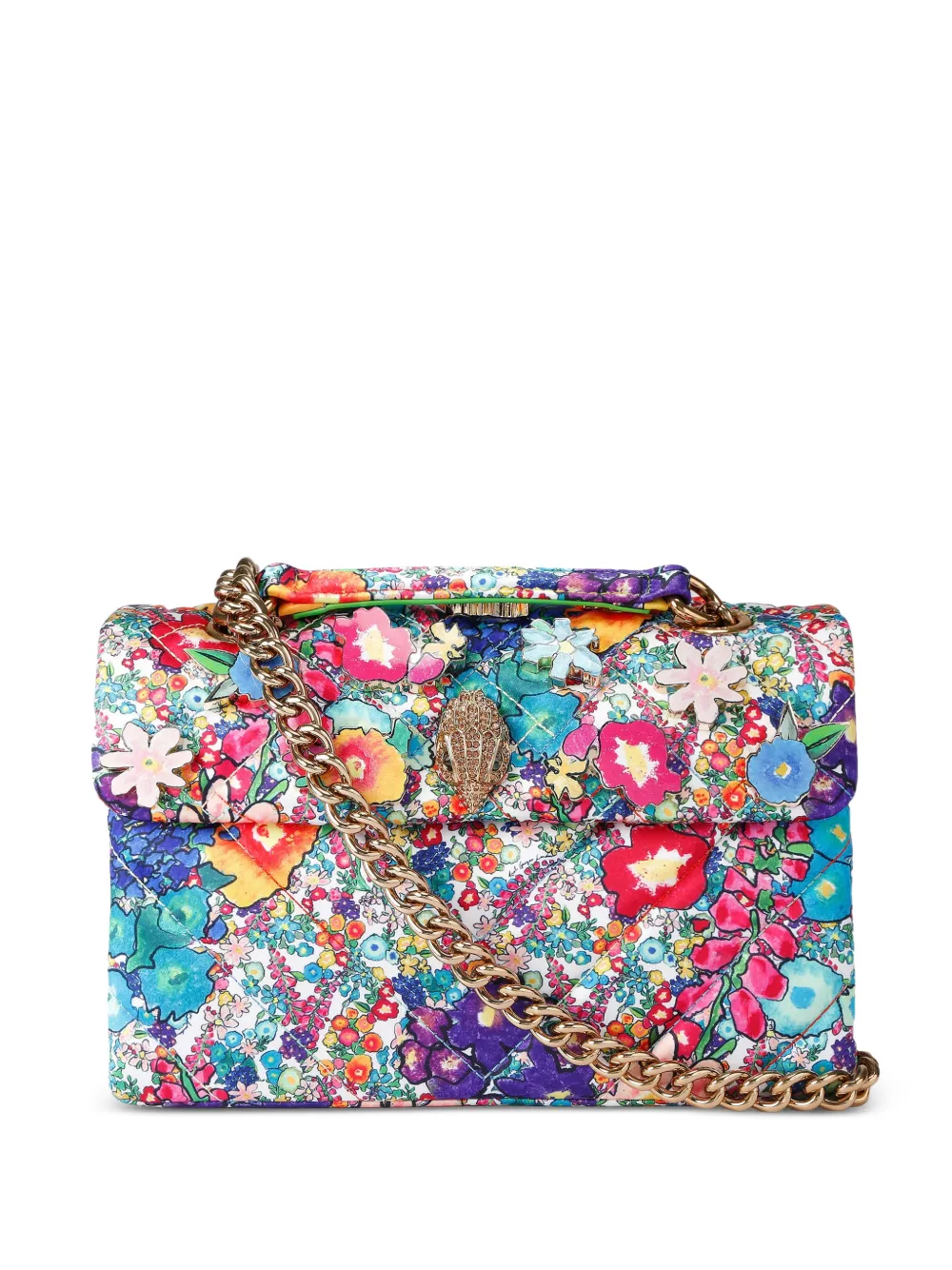 Kurt Geiger London Kensington floral-print shoulder bag - Bianco