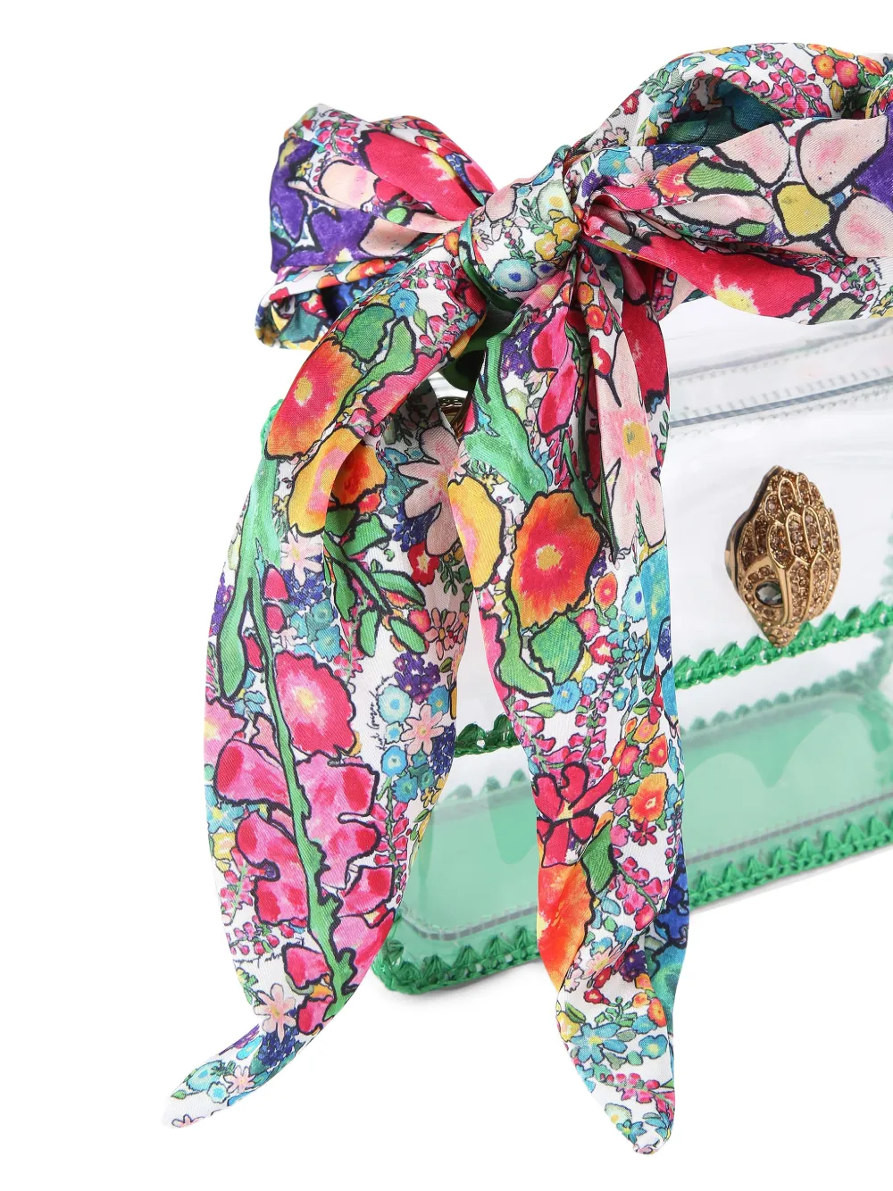 Kurt Geiger London Kensington clutch met sjaaldetail Groen