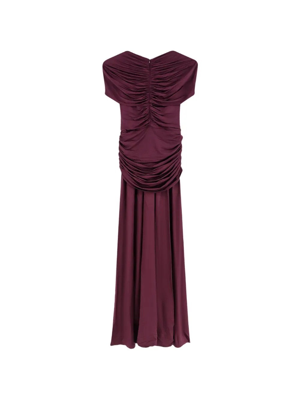 Self-Portrait Off-shoulder maxi-jurk met ruches Paars