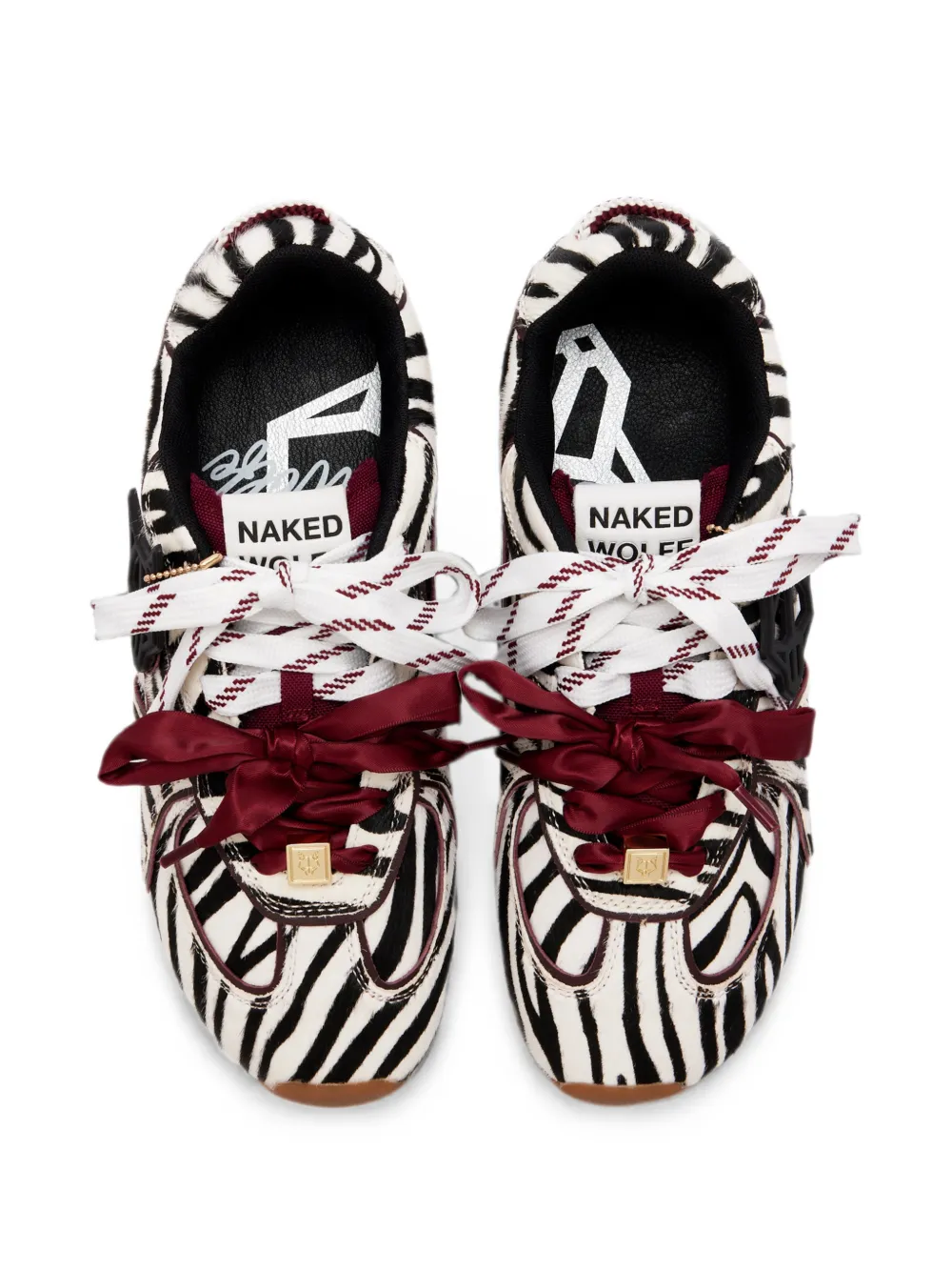 NAKED WOLFE Adored zebra-print sneakers Wit