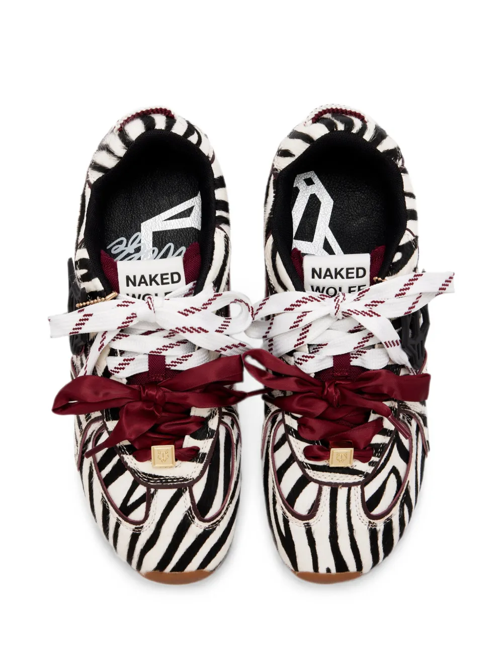 NAKED WOLFE Adored zebra-print sneakers Wit