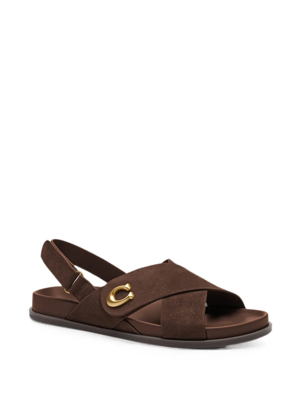 Coach logo-plaque crossover-strap sandals Bruin
