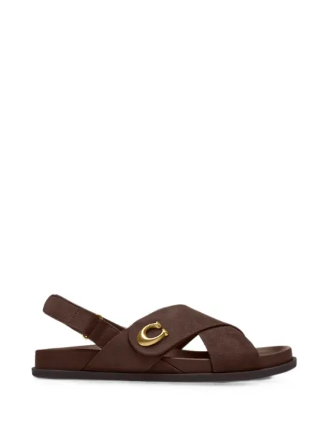 Coach logo-plaque crossover-strap sandals
