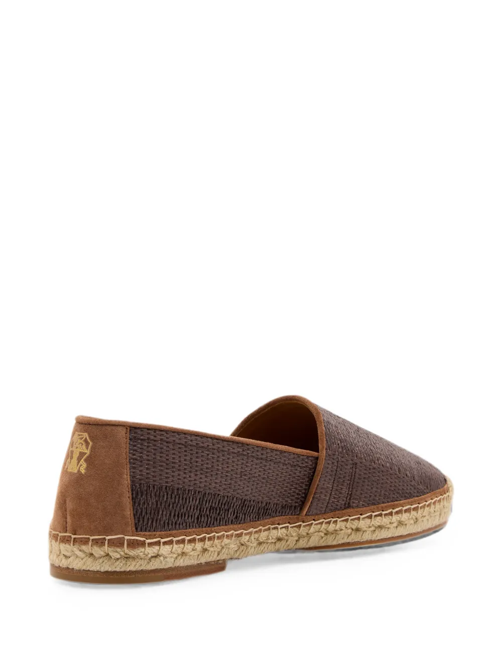 Brunello Cucinelli woven suede-panelled espadrilles Bruin