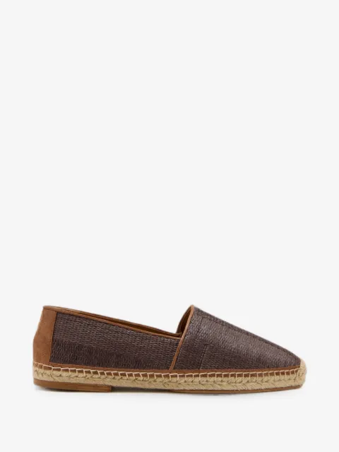 Brunello Cucinelli woven suede-panelled espadrilles