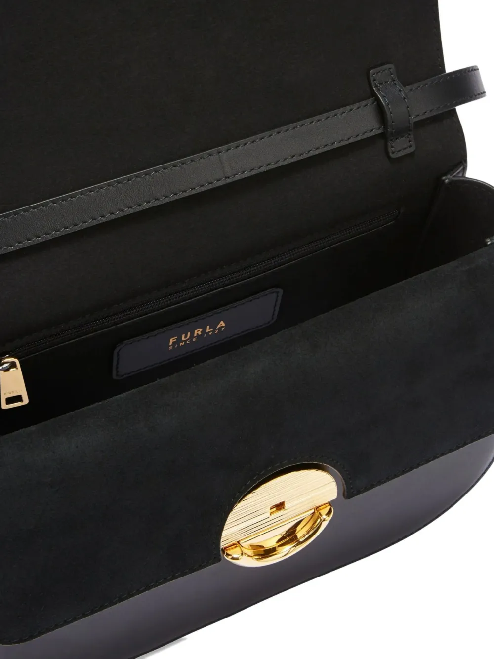 Furla Schoudertas met logoplakkaat Zwart