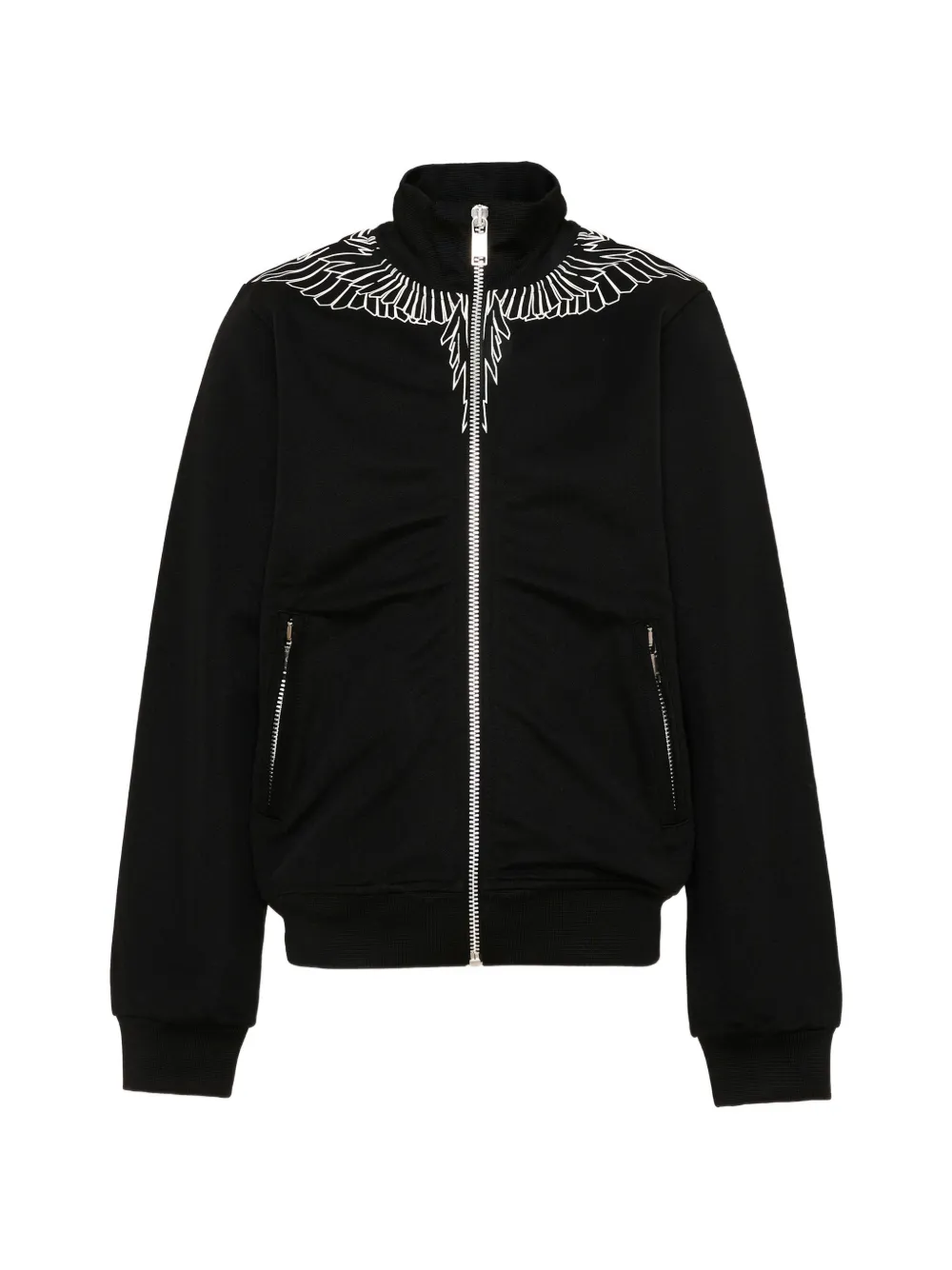 COUNTY OF MILAN Wings-print zip-up jacket - Nero