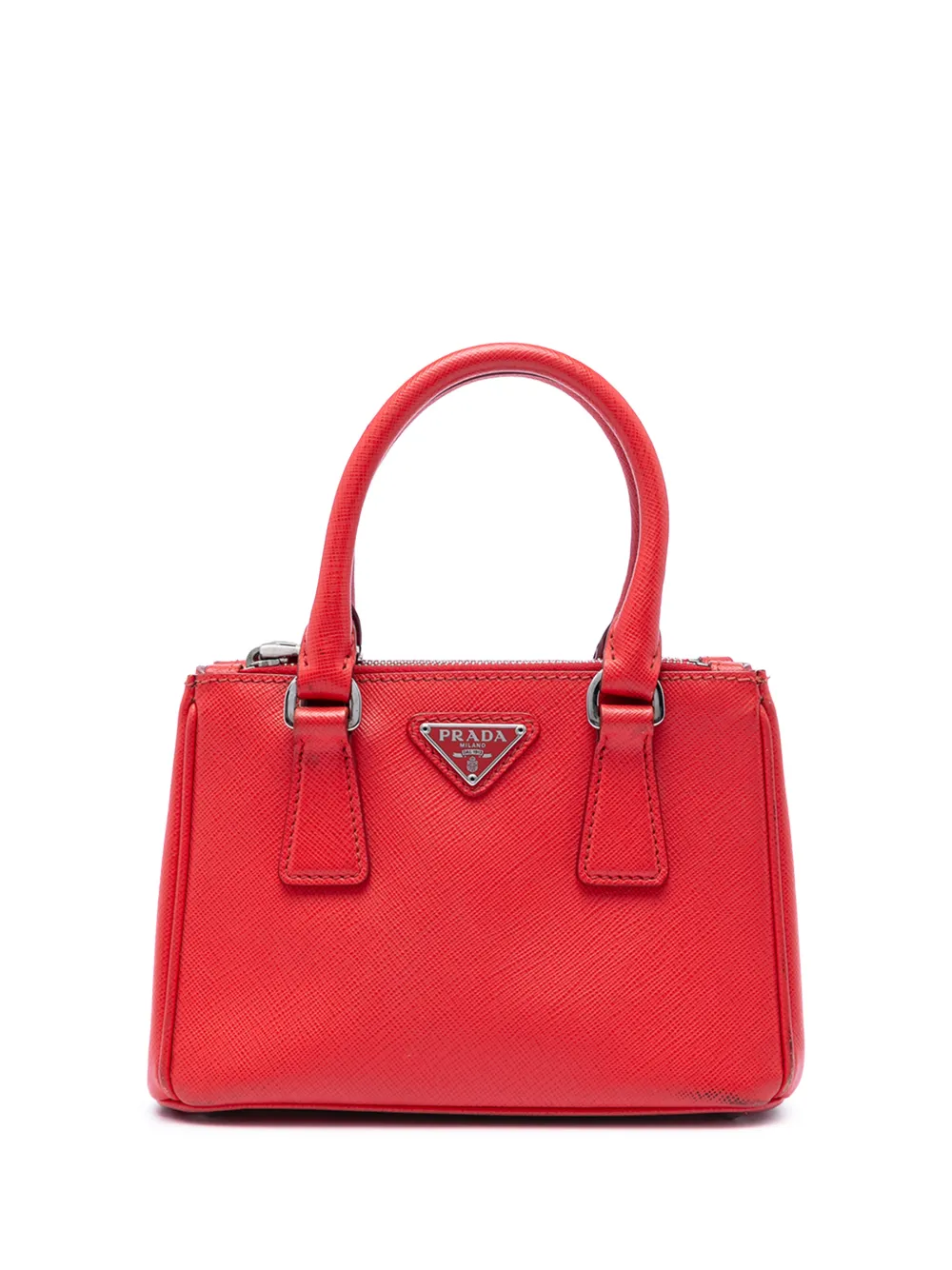 Prada Pre-Owned 2000-2013 Mini Saffiano Lux Galleria Double Zip satchel - Rosso