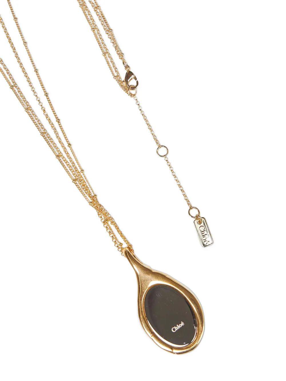  Chloé Collar Con Colgante Plisado - Dorado 