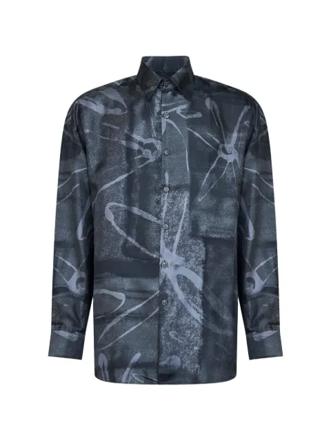 Costumein floral-print silk shirt