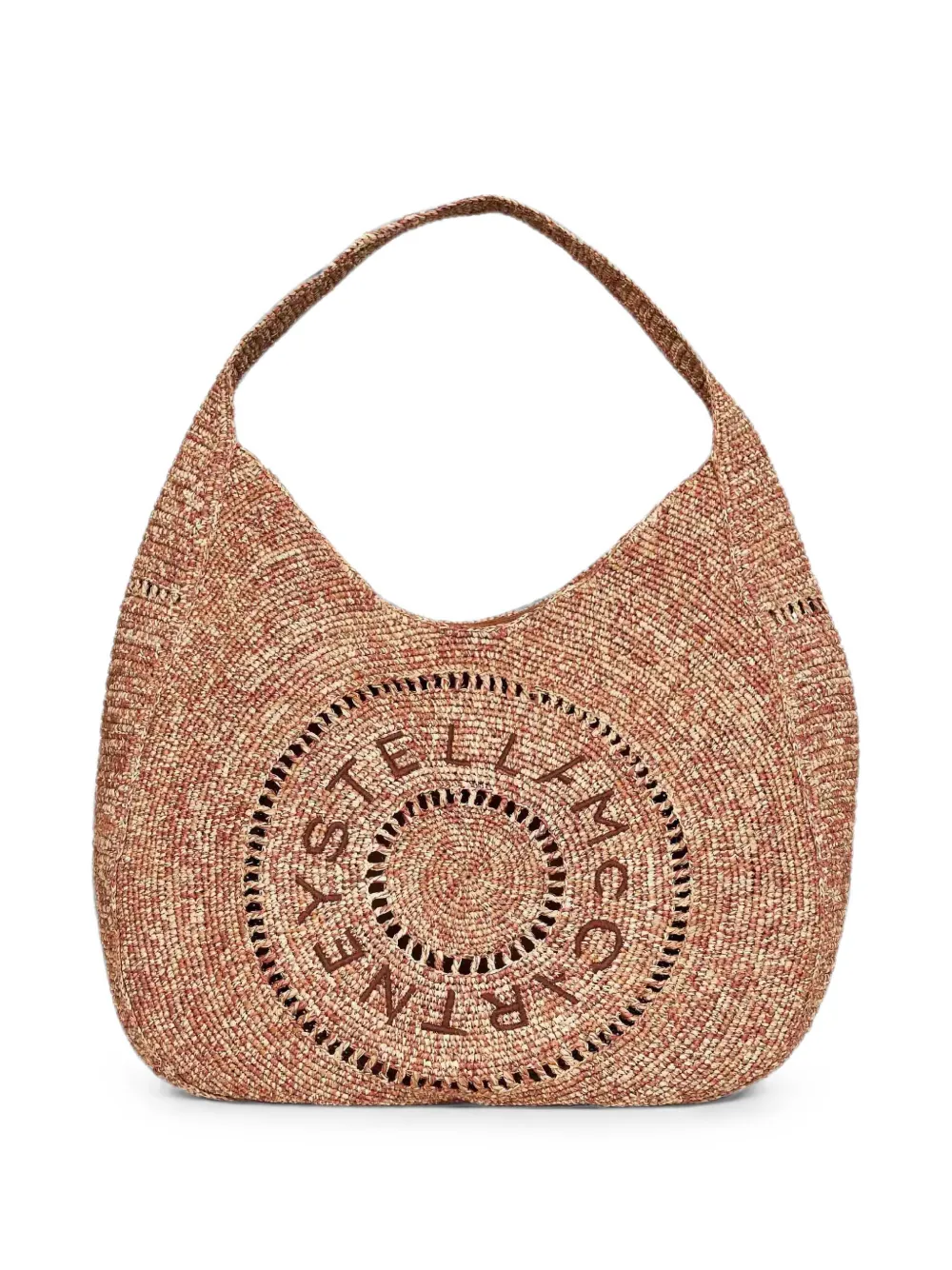 Stella McCartney crocheted raffia shoulder bag - Neutrals